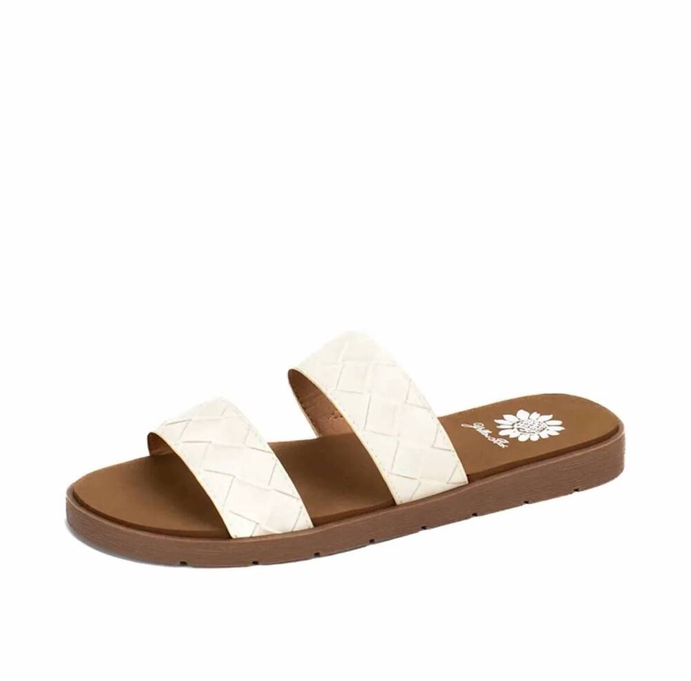 NEW YELLOWBOX women's aisha slide sandal in ivory - Picture 2 of 5